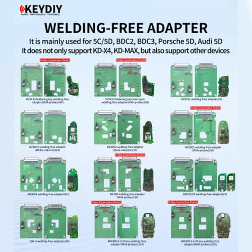 [full set]Keydiy BMW BDC2 BDC3 BCP VAG MQB49 5C 5D Clamp Adapter Solder Free Circuit Board 12 Pieces work with KD-X4 and KD-MAX