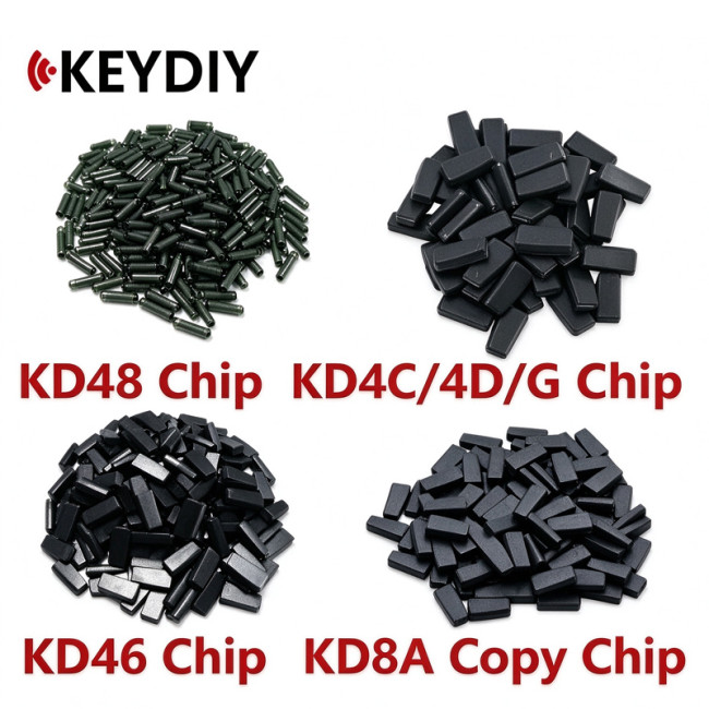 Keydiy transponder chip kit,  Carbon 4C Chip and 4D，Glass 4C Chip，Glass 4D60 Chip，Toyota G Chip，7936/46 brand, ID48 Chip ,Toyota H Chip,  7types*10pcs each.