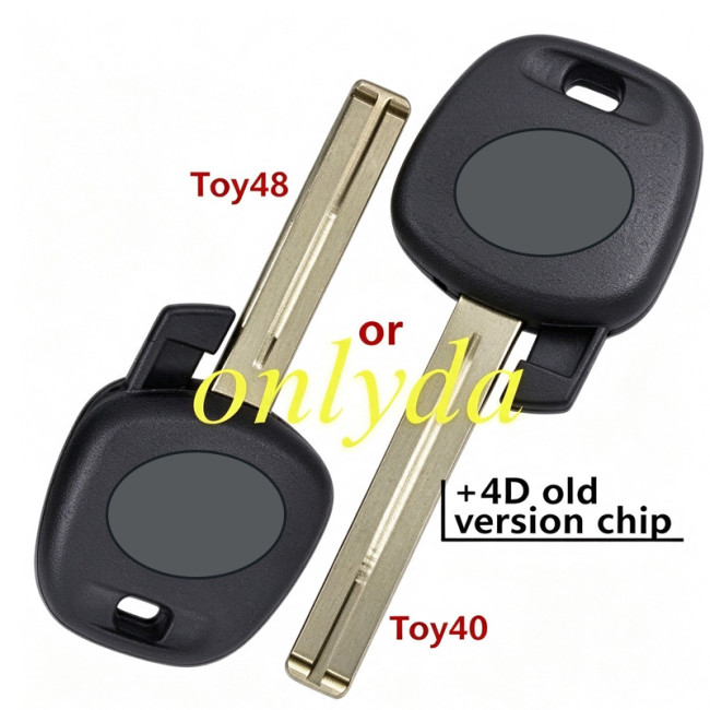 For Toyota Toy40/Toy48 AT4 4C  Key Sliver logo  plastic handle shell   4D67old version