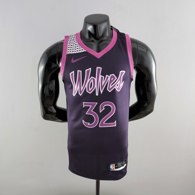 Karl-Anthony Towns Minnesota Timberwolves Swingman Jersey Black and Purple