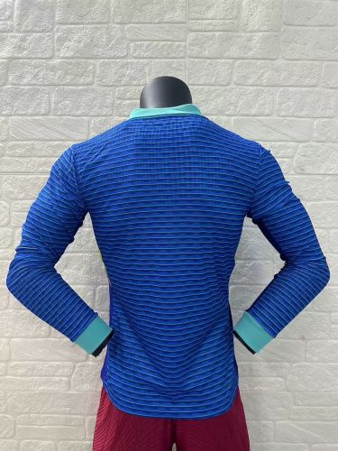 Brazil 2024 Copa America Away Player Version Long Sleeve Jersey
