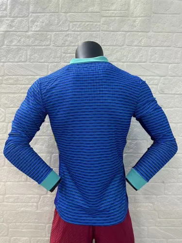 Brazil 2024 Copa America Away Player Version Long Sleeve Jersey