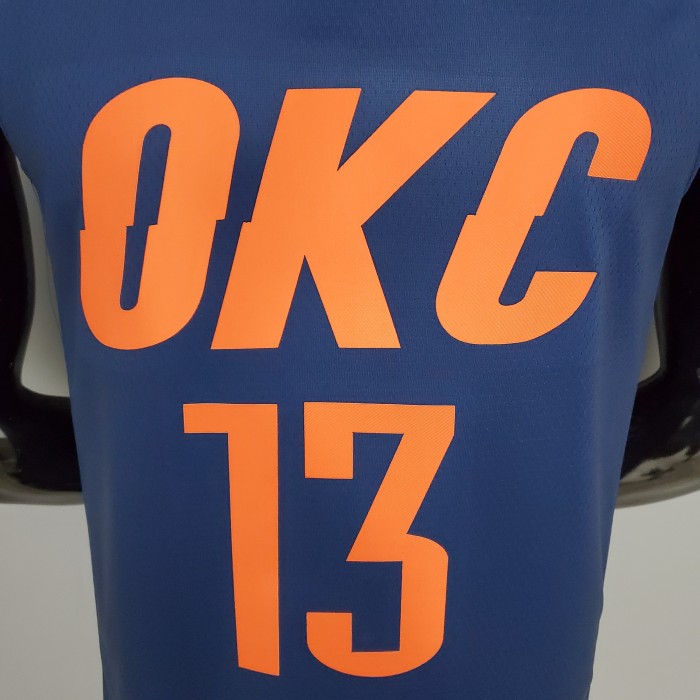 Paul George Oklahoma City Thunder Swingman Jersey Blue Stripes