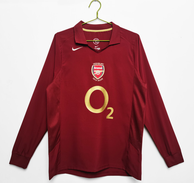 Arsenal Home Long Sleeve Retro Jersey 2005/06