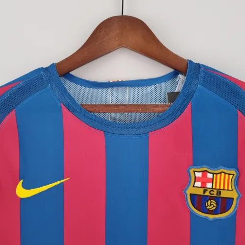 Barcelona Home Long Sleeve Retro Jersey UCL Final 2006