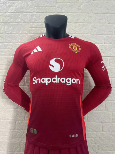 Manchester United Home Player Long Sleeve Jersey 24/25