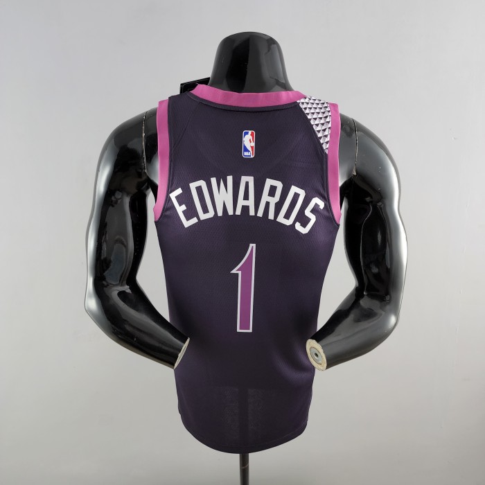 Anthony Edwards Minnesota Timberwolves Swingman Jersey Black and Purple