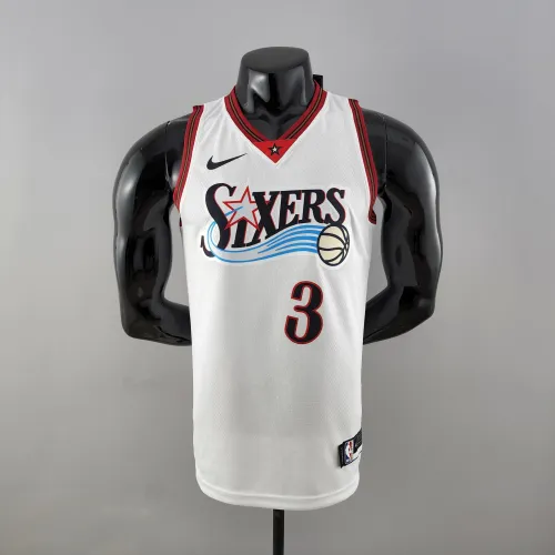 Allen Iverson Philadelphia 76ers Swingman Big Meteor White Retro Jersey