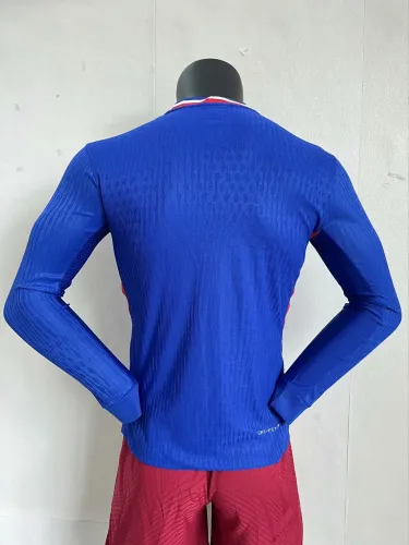France Euro 2024 Home Player Version Long Sleeve Jersey