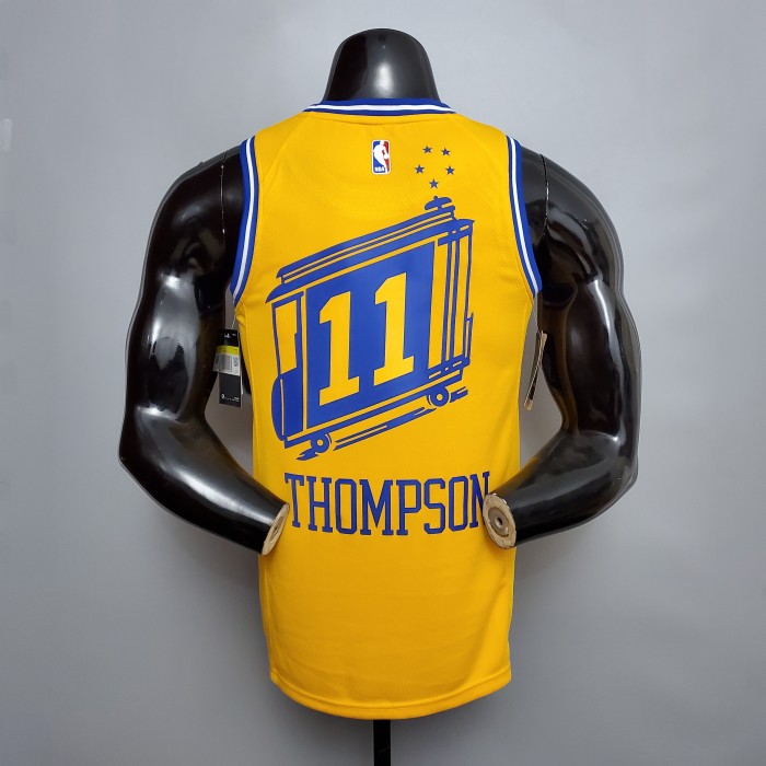 Klay Thompson Golden State Warriors Tram Version Swingman Jersey Yellow