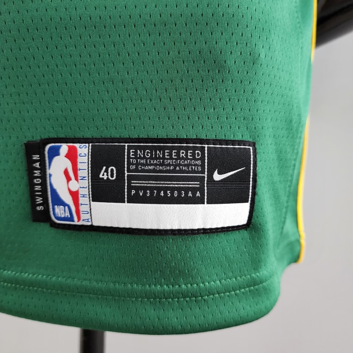 Jaylen Brown Boston Celtics Platinum Swingman Jersey Green Gold