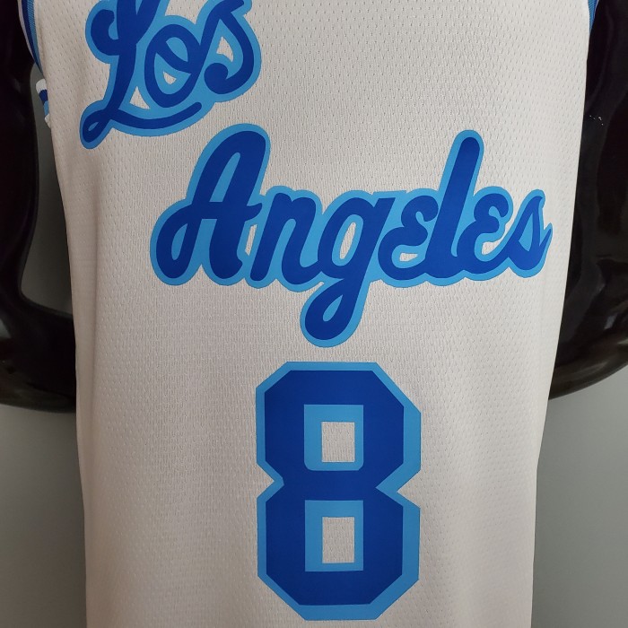 Retro Before Bryant #8 After Bryant #24 Swingman Jersey White