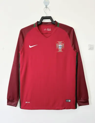 Portugal Retro Home Long Sleeve Jersey 2016
