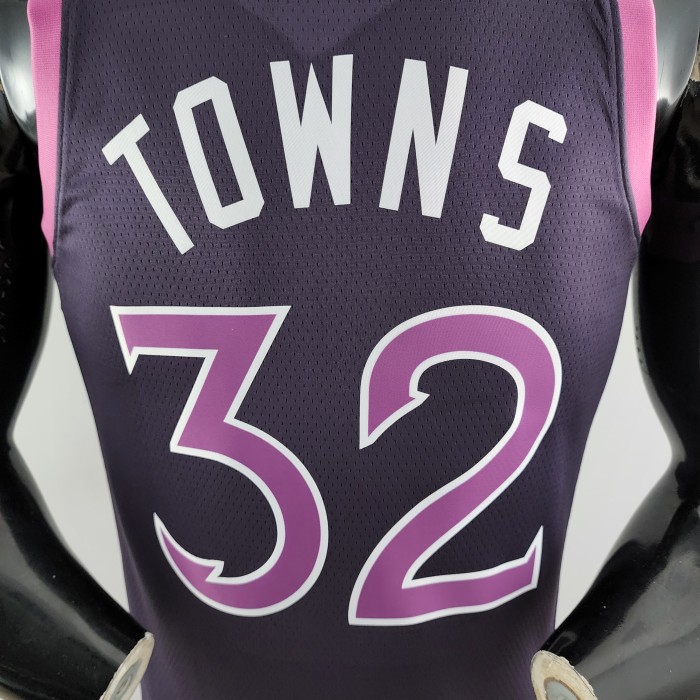 Karl-Anthony Towns Minnesota Timberwolves Swingman Jersey Black and Purple