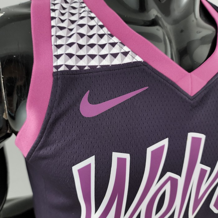 D'Angelo Russell Minnesota Timberwolves Swingman Jersey Black and Purple