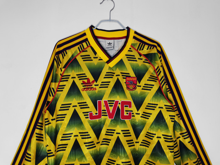 Arsenal Away Long Sleeve Retro Jersey 1991/93