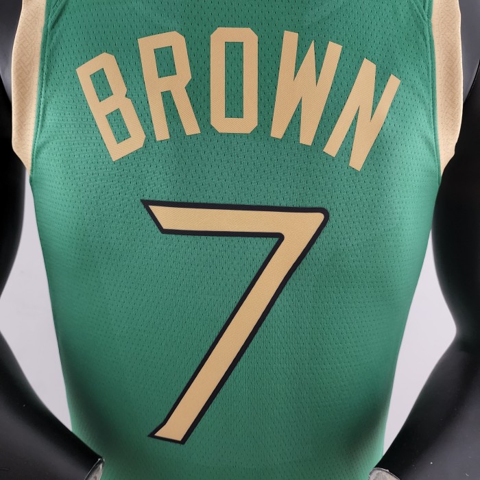 Jaylen Brown Boston Celtics Platinum City Edition Green Swingman Jersey 2020