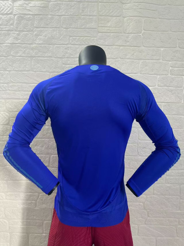 Argentina 2024 Copa America Home Player Version Long Sleeve Jersey With FIFA World Cup badge
