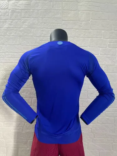 Argentina 2024 Copa America Home Player Version Long Sleeve Jersey With FIFA World Cup badge