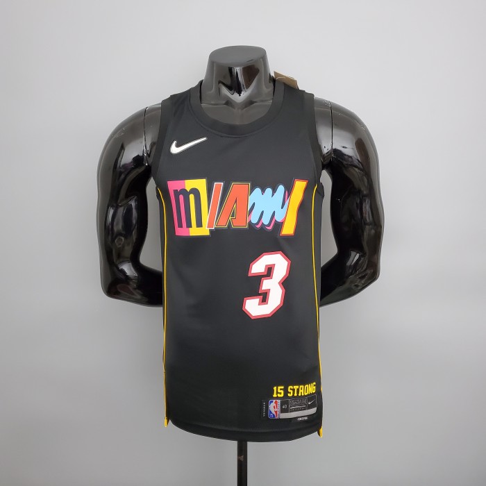 Dwyane Wade Miami Heat 2022 City Edition Swingman Jersey Black