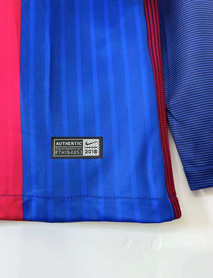Barcelona Home Long Sleeve Retro Jersey 2016/17