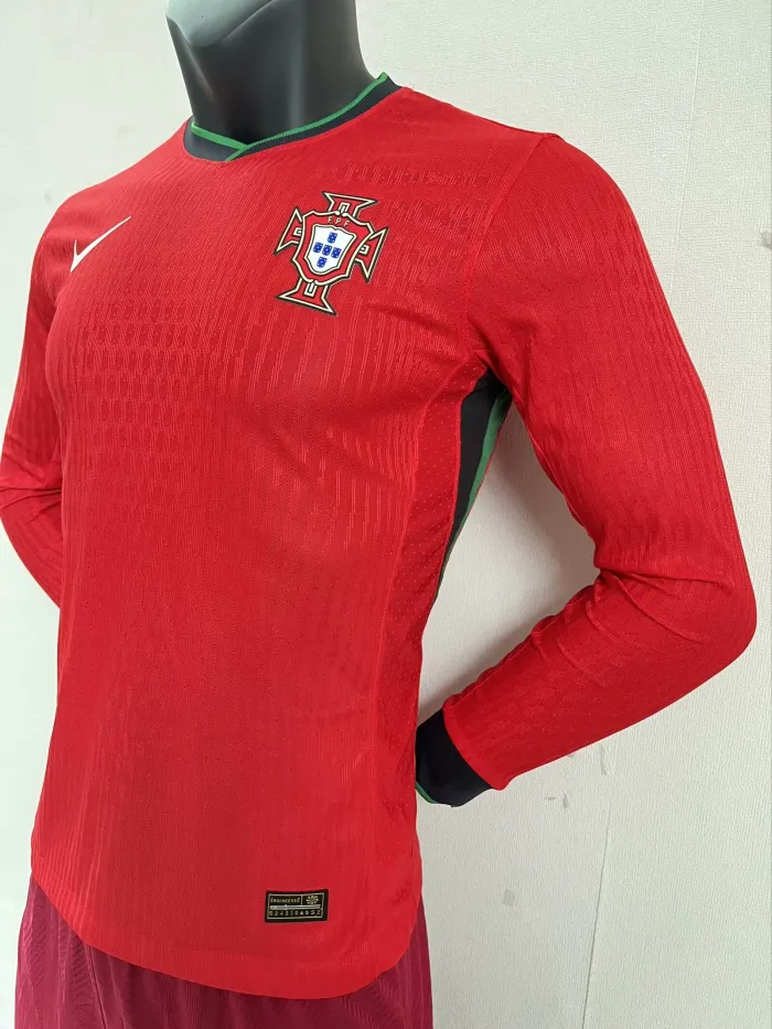 Portugal Euro 2024 Home Player Version Long Sleeve Jersey