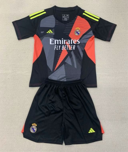 Real Madrid Goalkeeper Kids Suit 24/25 Black