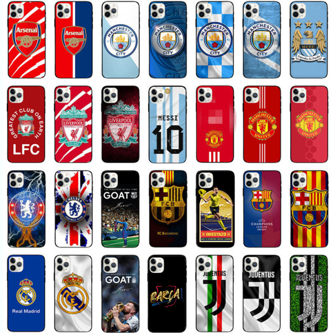 Football team logo mobile phone case for  iphone14 Pro max 13 15 frosted anti-fall soft shell