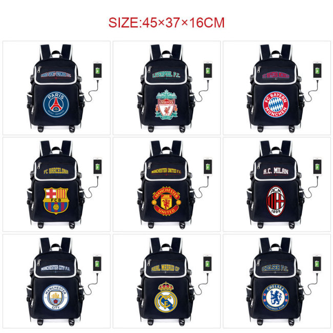 Football Team Emblem Backpack Students Shoulder Bags Travel Bag College School Backpacks