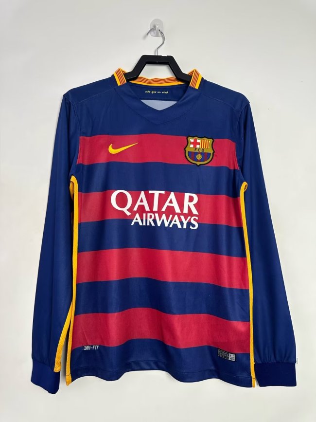 Barcelona Home Long Sleeve Retro Jersey 2015/16