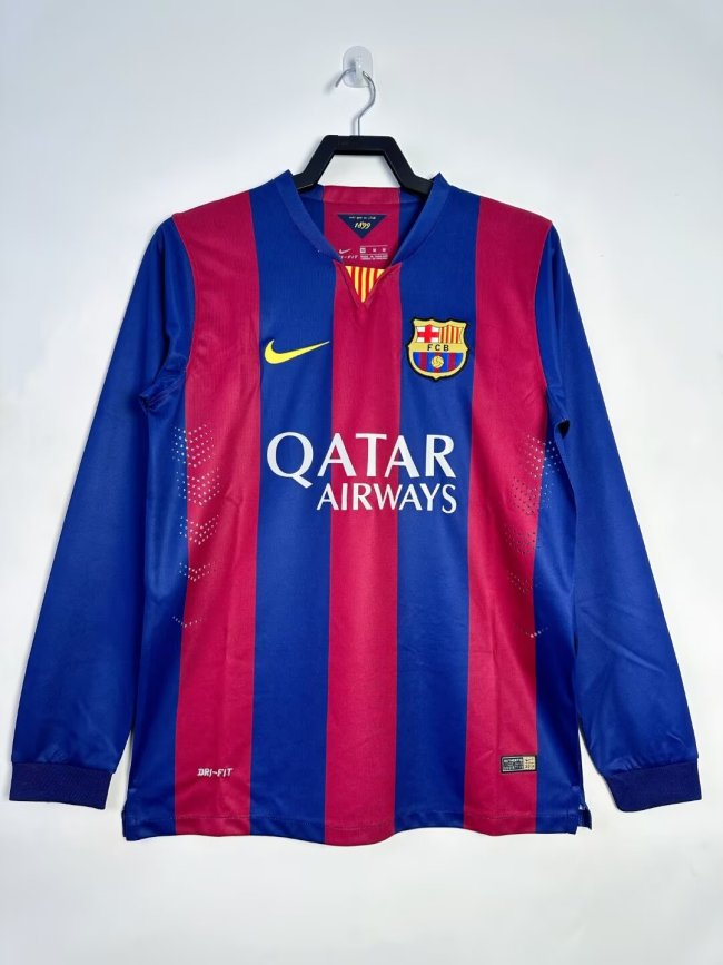 Barcelona Home Long Sleeve Retro Jersey 2014/15