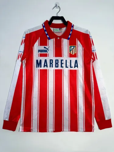 Atletico Madrid Home Long Sleeve Retro Jersey 1995/96