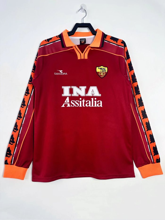 AS Roma Home Long Sleeve Retro Jersey 1998/99