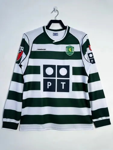 Sporting Lisbon Home Retro Long Sleeve Jersey 2001/03