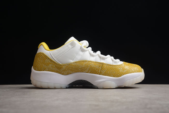 Air Jordan 11 Low Yellow snakeskin White Tour Sail AH7860-107