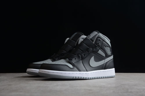 Air Jordan 1 Mid Shadow Sneakers Grey Black Particle-Grey