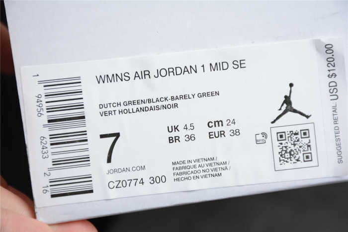 Air Jordan 1 Mid SE Dutch Green Black CZ0774-300