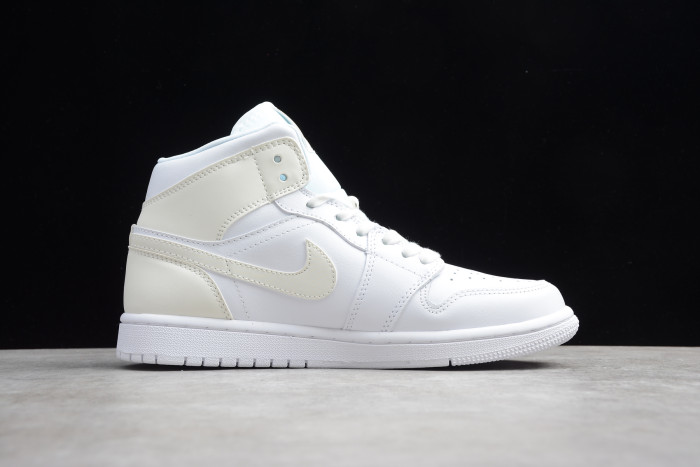 Air Jordan Wmns Air Jordan 1 Mid 'White Ivory' BQ6472-112