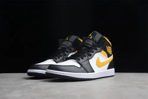 Air Jordan 1 Mid White Pollen Black
