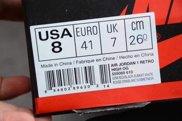 Air Jordan 1 Retro High OG “Bred Toe” 555088-610