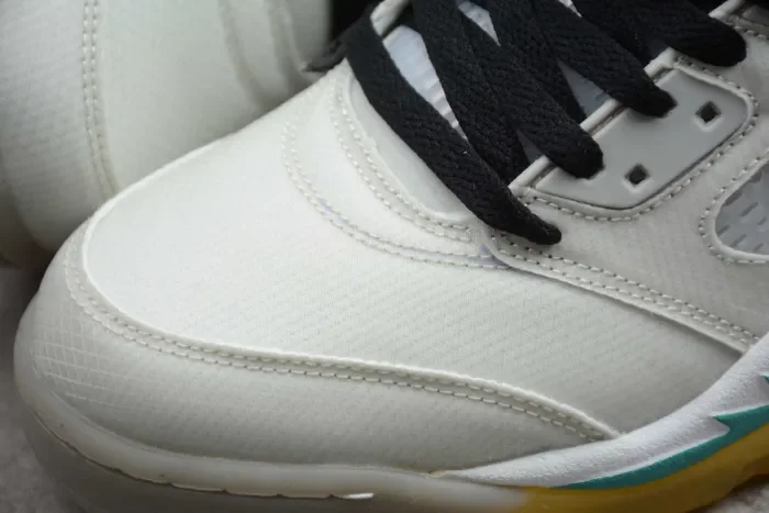 2020 OFF WHITE x Air Jordan 5 Grey Green White CT8480-105