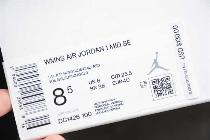 Air Jordan 1 Mid SE DC1426-100 Sail/Photo Blue