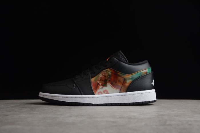 Air Jordan 1 Low GS Hologram DR9497-001 Black White Multi Color