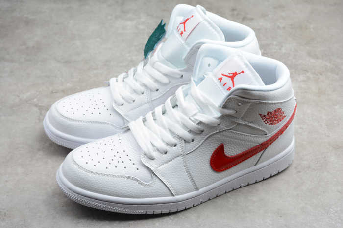 Air Jordan Wmns Air Jordan 1 Mid 'White University Red' BQ6472-106