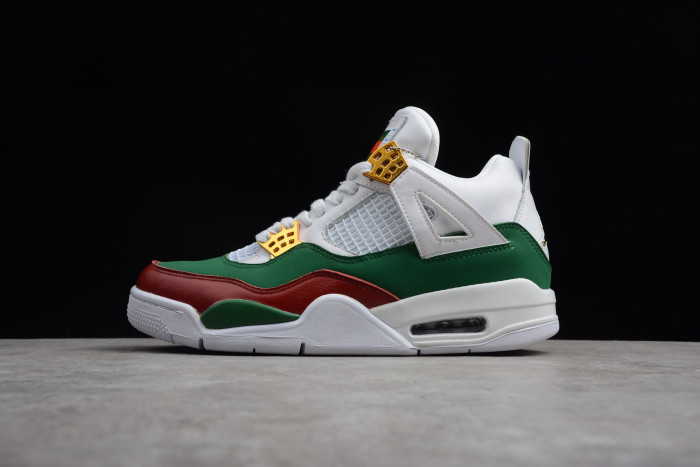 Air Jordan 4 GG White/Green-Red-Gold 308599-111