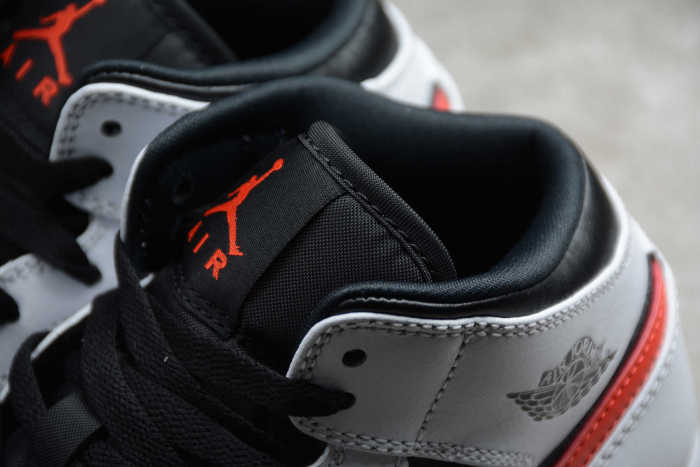 Air Jordan 1 Mid GS Black Chile Red White 554725 075