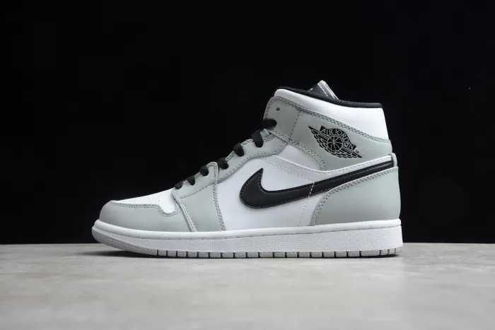 Air Jordan 1 Mid Light Smoke Grey White Black 554724-092