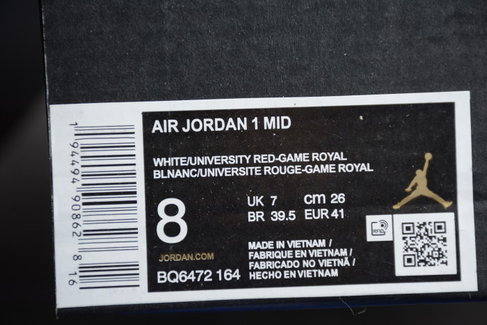 Air Jordan 1 Mid 'USA' BQ6472-164 - BQ6472-164