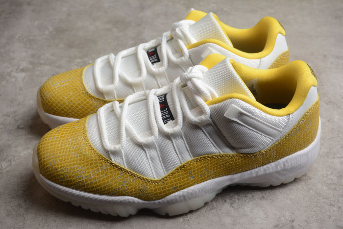 Air Jordan 11 Low Yellow snakeskin White Tour Sail AH7860-107