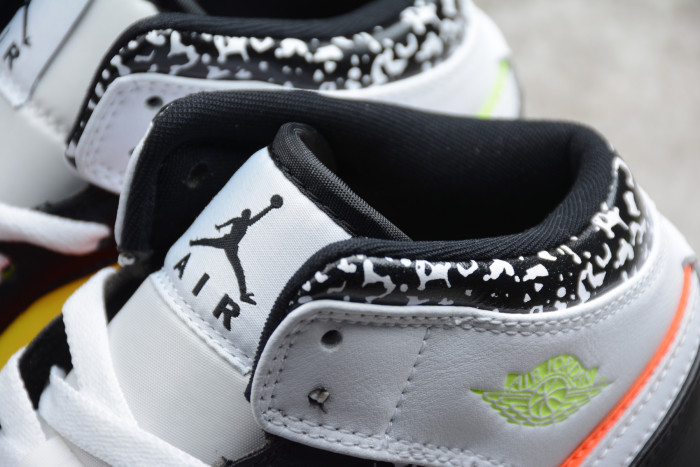 Air Jordan 1 Mid Notebook GS Yellow Orange Leather 554725-870